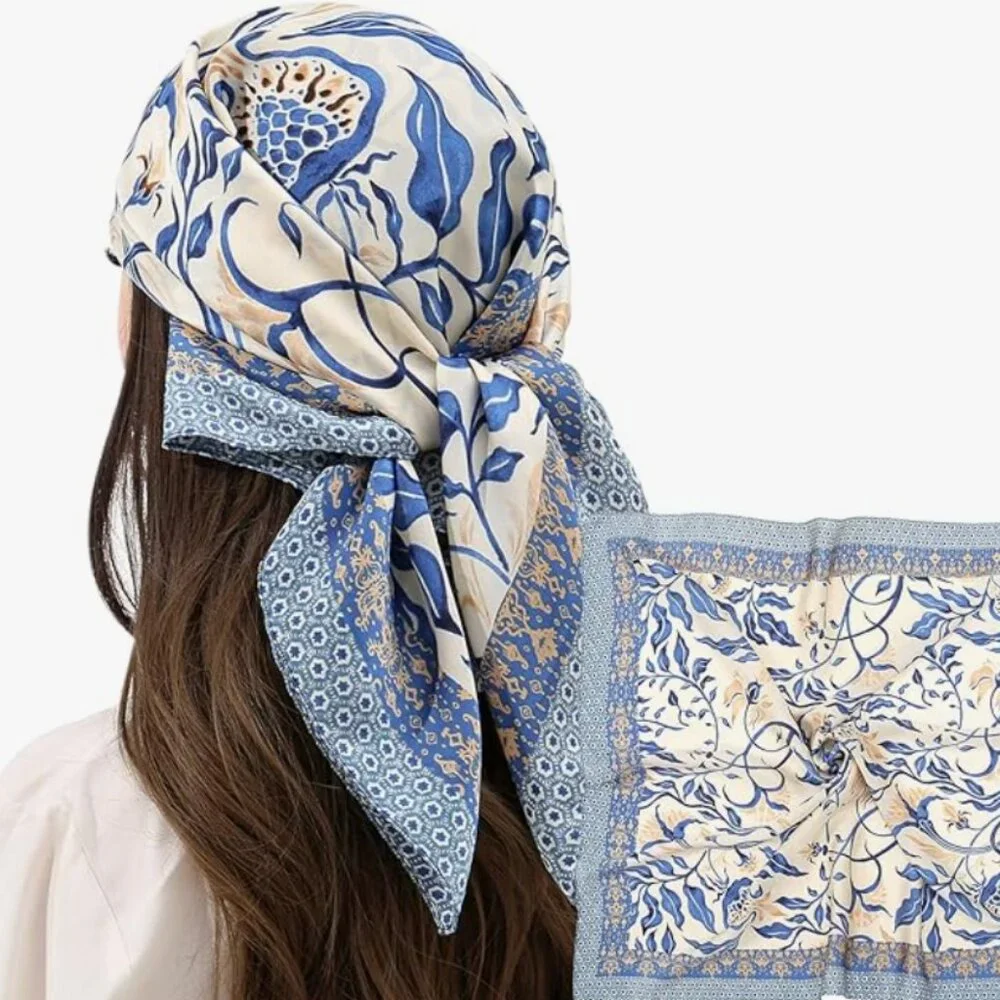 ✨ Luxe Silky Square Scarf – 27.5